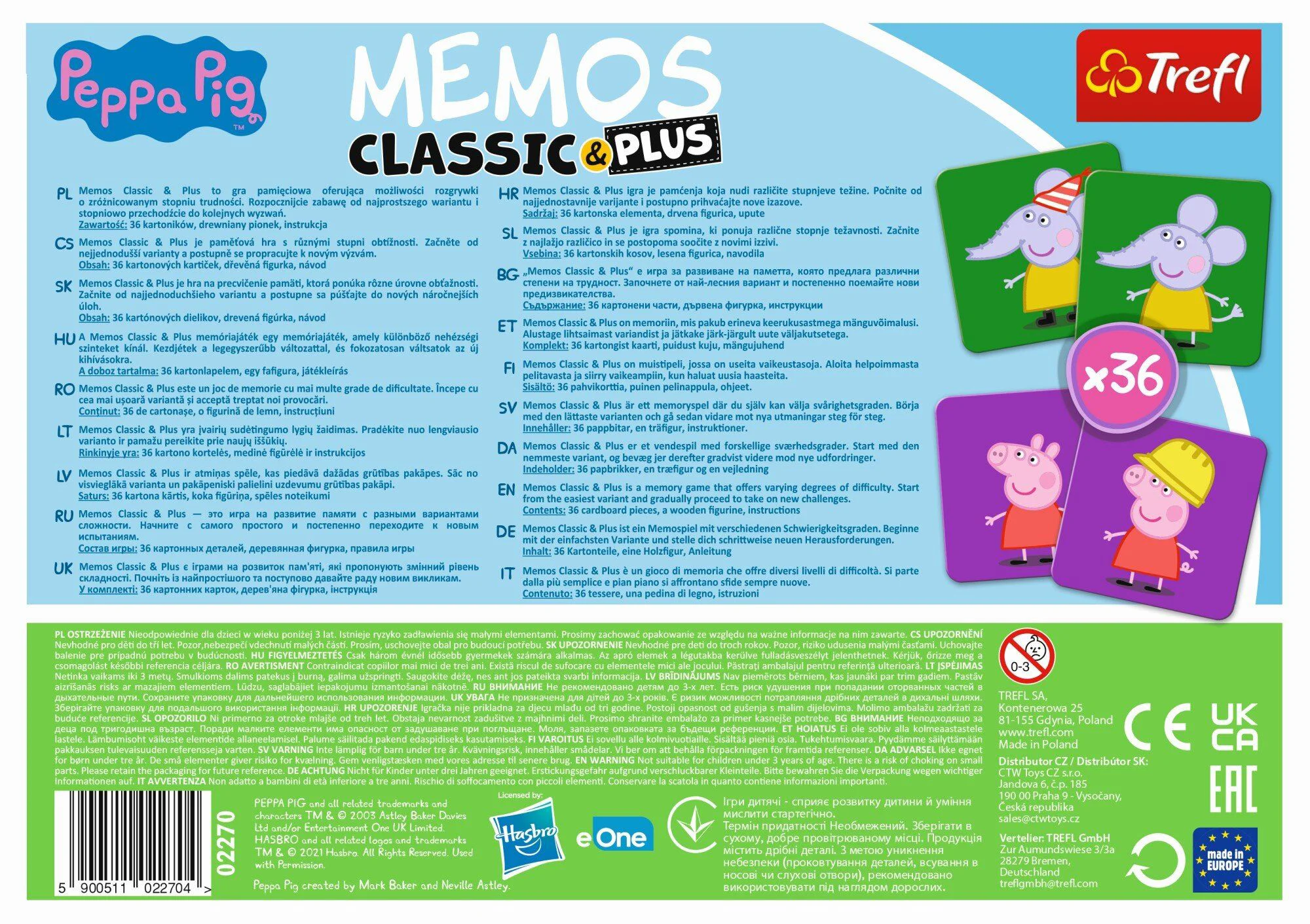 Настольная игра Trefl Memos Classic & Plus Peppa Pig foto