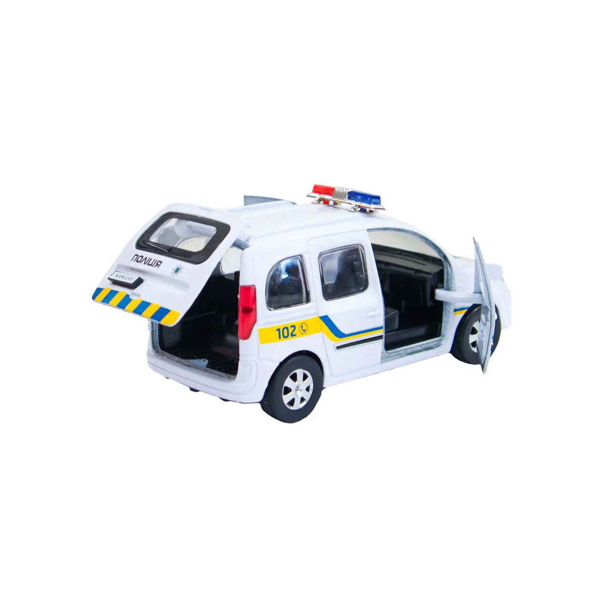 Masina cu inertie Technopark Renault Kangoo, Police Ukraina (1:32) foto