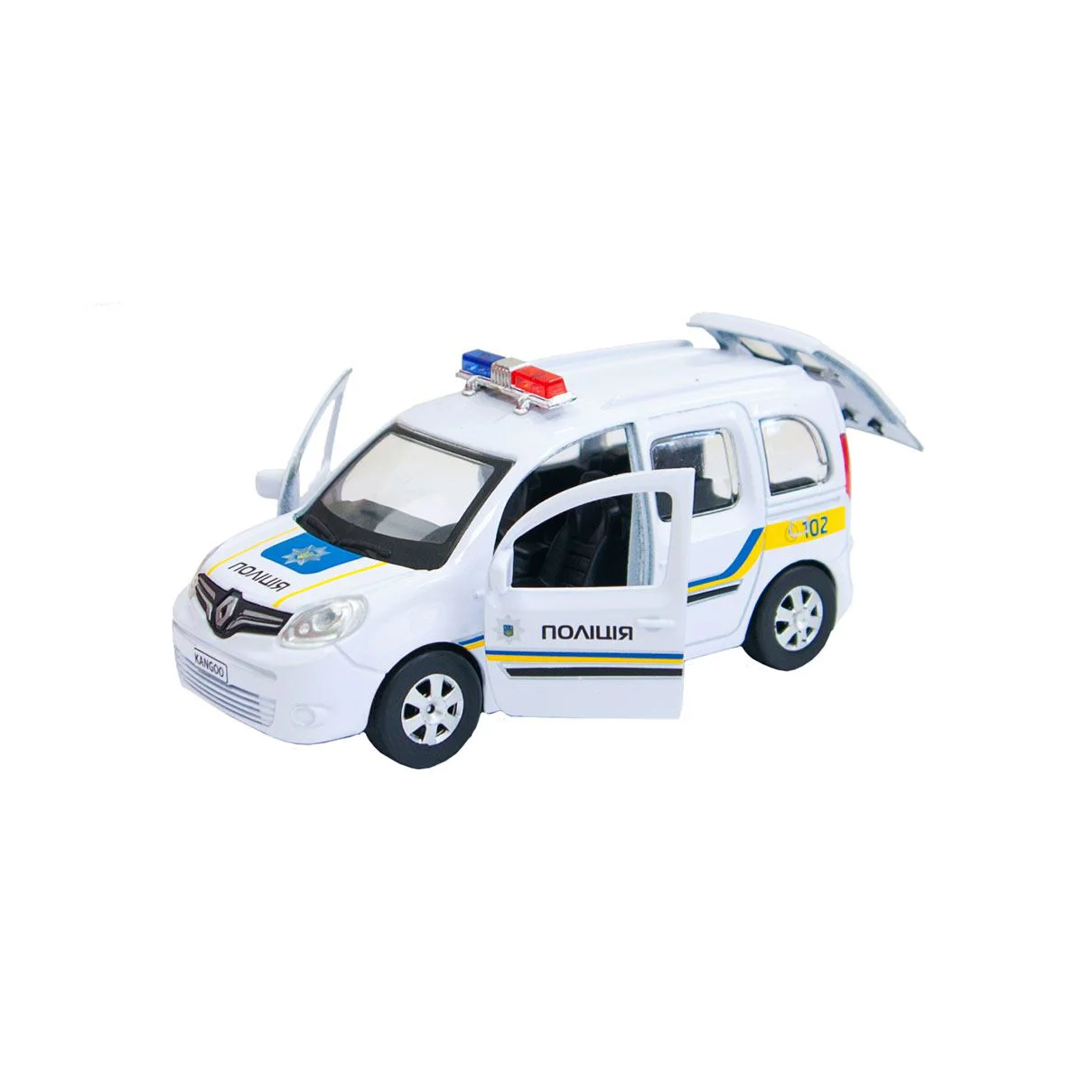 Masina cu inertie Technopark Renault Kangoo, Police Ukraina (1:32) foto