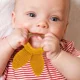Хлопковая игрушка для прорезывания зубов с деревянным кольцом BabyJem Yellow