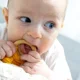 Хлопковая игрушка для прорезывания зубов с деревянным кольцом BabyJem Yellow