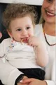 Baveta din muselina cu inel din lemn BabyJem Inele Colorate foto