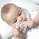 Baveta din muselina cu inel din lemn BabyJem Inele Colorate foto
