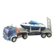 Camion transportator cu frictiune Wenyi cu barca, cu lumina si sunet, 1:16 foto