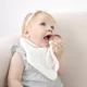 Двухсторонний муслиновый нагрудник с игрушкой для прорезывания зубов BabyJem Ecru