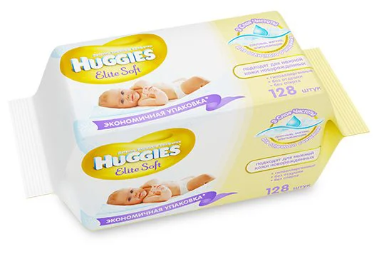 Влажные салфетки Huggies Elite Soft, 128 шт.