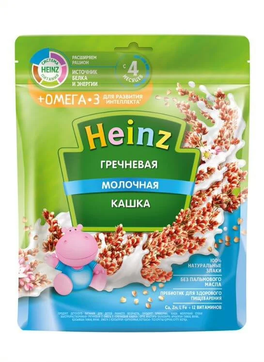 Terci Heinz de hrisca cu lapte cu Omega 3 (4+ luni), 200 g