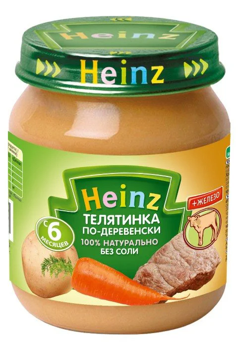Пюре Heinz Телятинка по-деревенски (6+ мес.), 120г