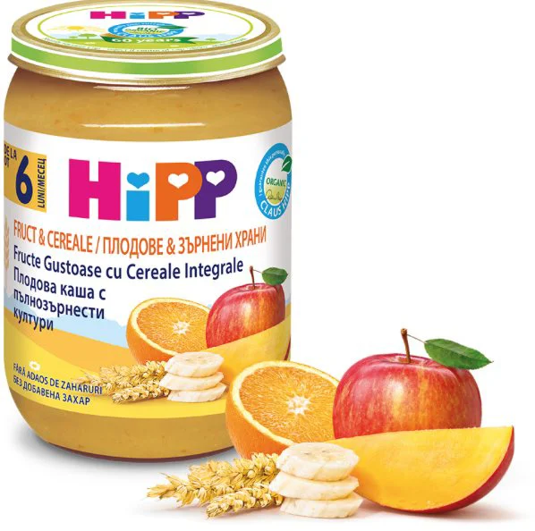 Piure HIPP gustare cu fructe si cereale integrale (5 luni+), 190g