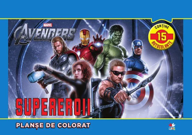 Supereroii - Planse de colorat +15 autocolante