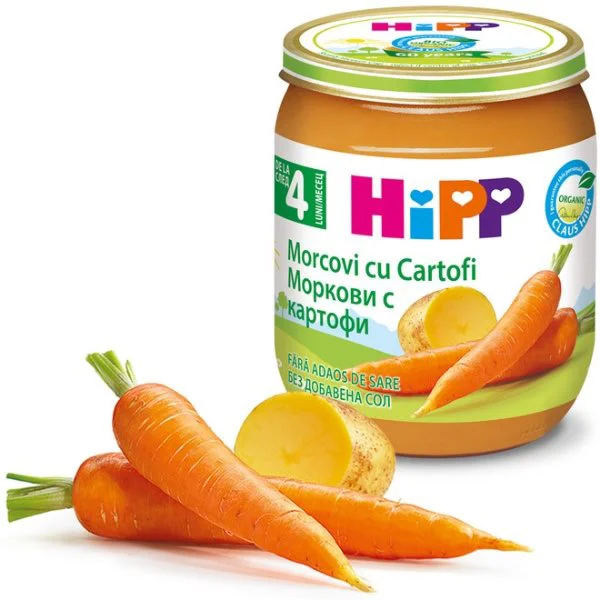 Пюре HiPP Ранняя морковь с картофелем, 125г