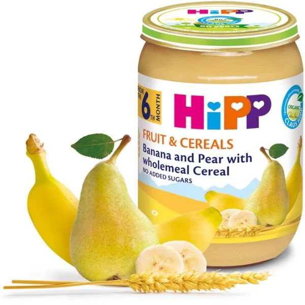 Piure HIPP din cereale integrale cu banane si pere (6+ luni), 190 g