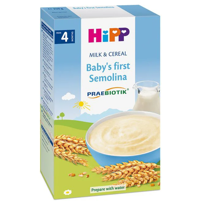 Primul gris al copilului HiPP de orez si porumb cu lapte (4+ luni), 250 g