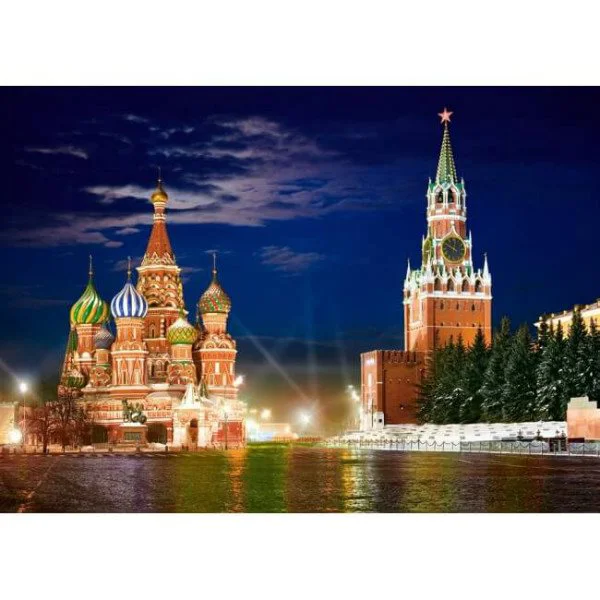 Puzzle Castorland Red Square by Night in Moscow, Russia, 1000 piese