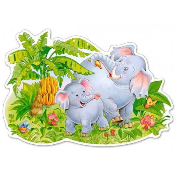Puzzle Castorland Playing Elephants, 12 piese