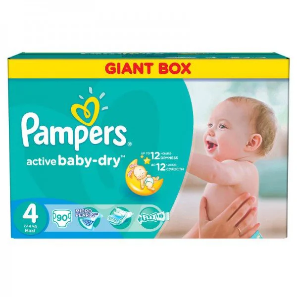 Scutece Pampers Active Baby 4 Maxi (8-14 kg), 90 buc.
