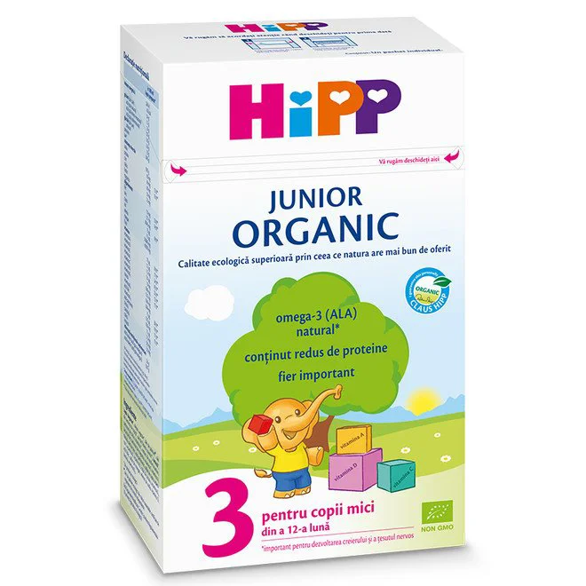 Formula de lapte HiPP 3 Organic Junior (12+ luni), 500 g