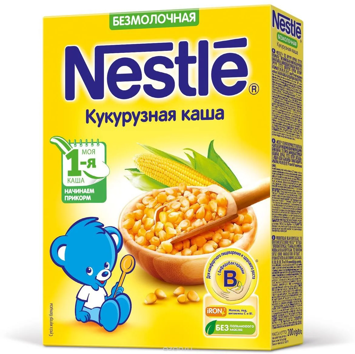 Terci de porumb fara lapte Nestle cu bifidobacterii (5+ luni), 200 g