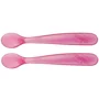 Lingurite Chicco din silicon moale Pink (6+ luni), 2 buc.