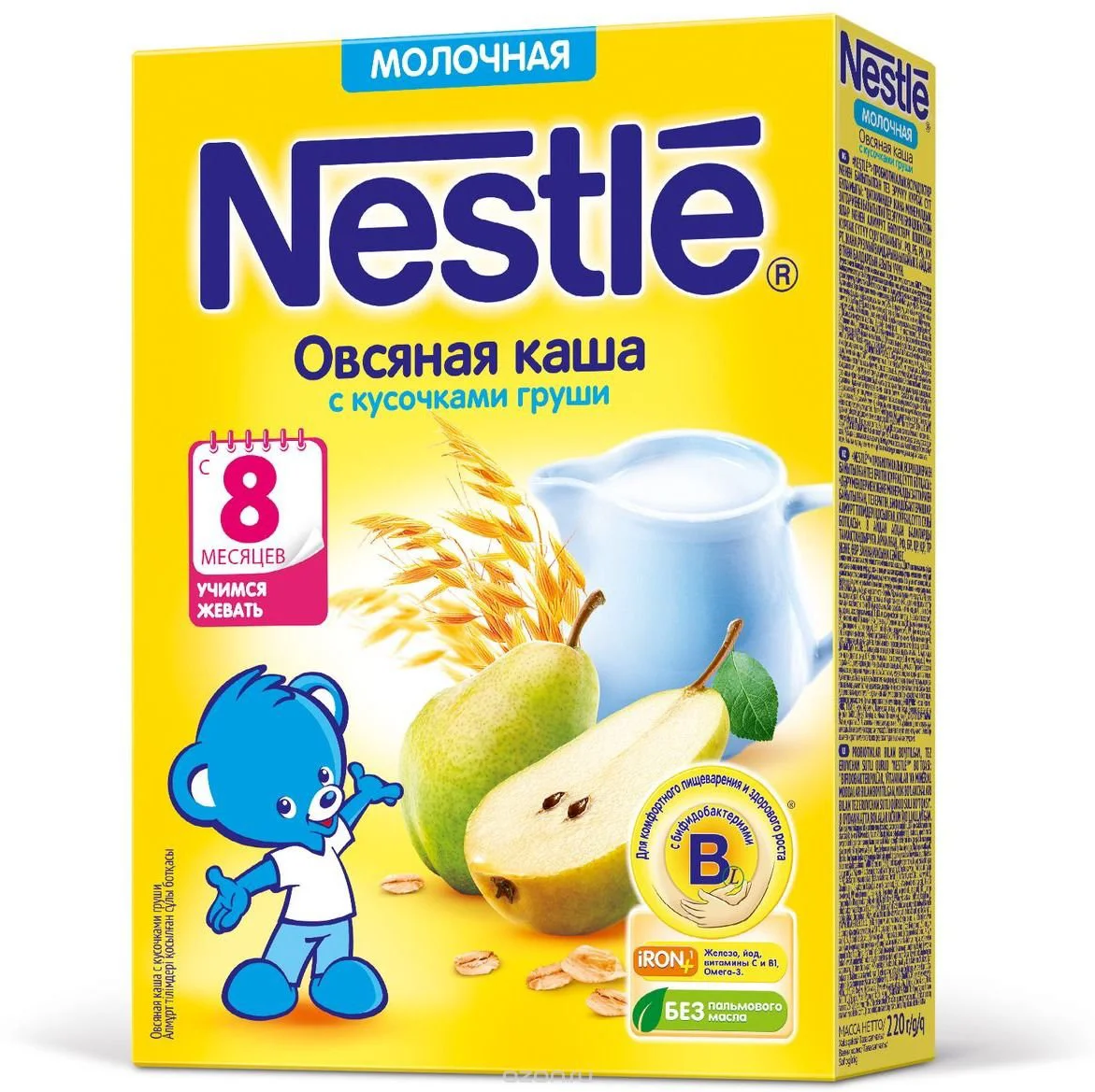 Terci de ovaz cu lapte Nestle cu pere (8+ luni), 220 g