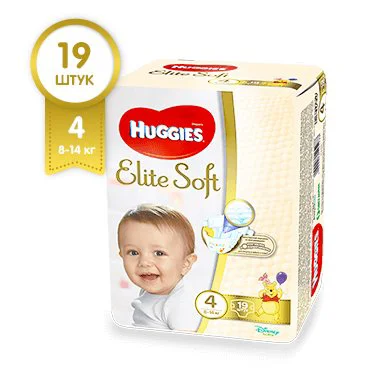 Scutece Huggies Elite Soft 4 (8-14 kg), 19 buc.