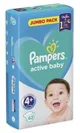 Scutece Pampers Active Baby 4+ Maxi (10-15 kg), 62 buc.