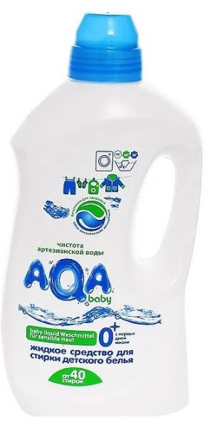 Detergent lichid AQA Baby pentru spalarea hainelor copiilor, 1,5 L