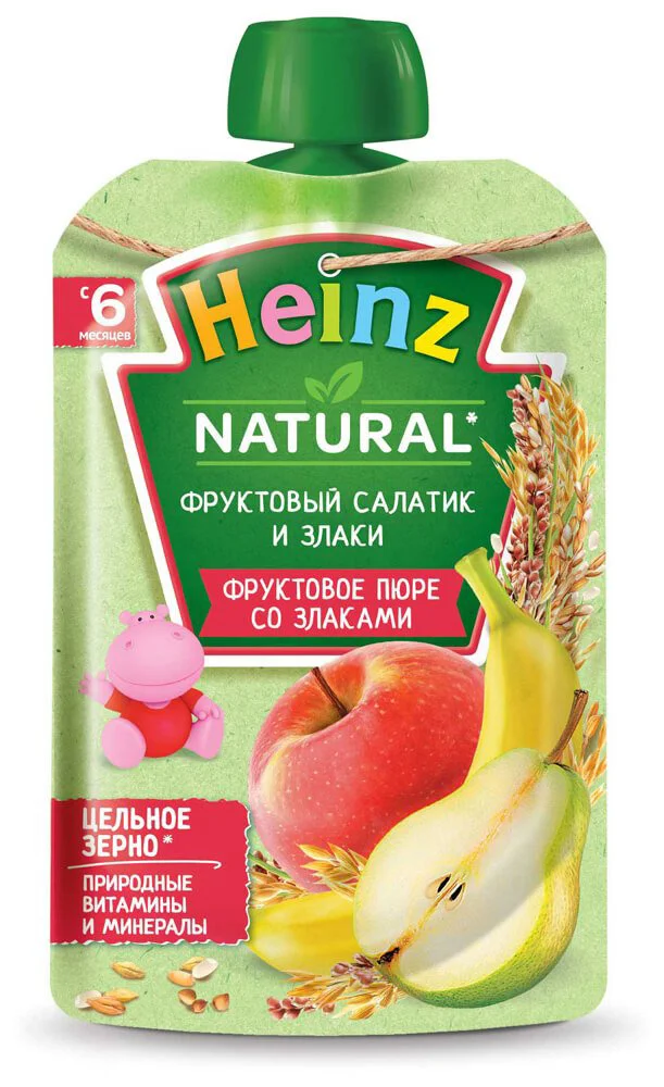 Piure Heinz Salata de fructe cu cereale (6+ luni), 90 g