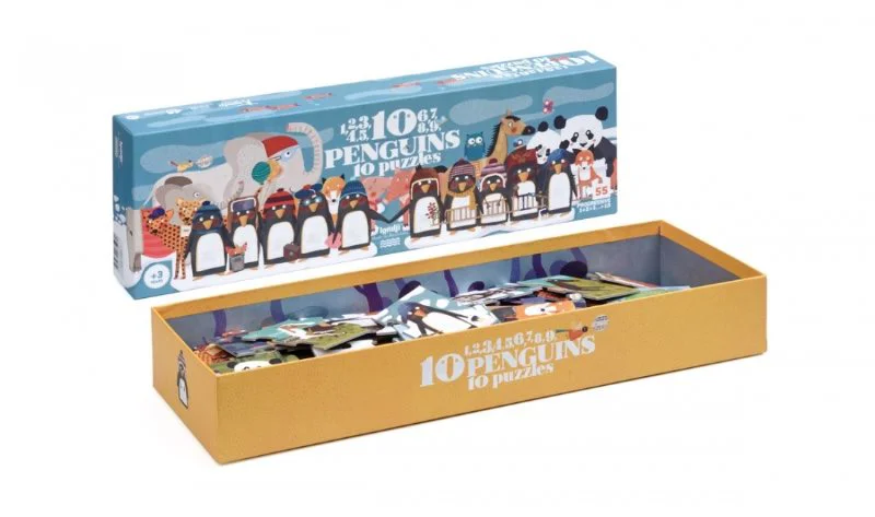 Учимся считать до 10! Puzzle Londji 10 Penguins