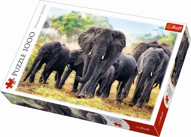 Puzzle Trefl African Elephants, 1000 piese