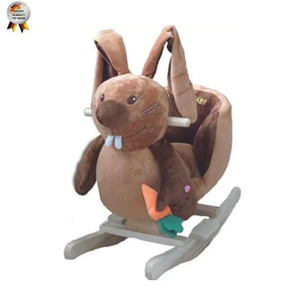 Качалка деревянная с музыкой BabyGo Счастливый Кролик
