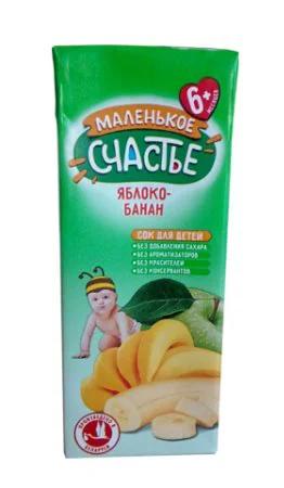 Сок Маленькое счастье Яблоко-банан (6+ мес.), 200 мл