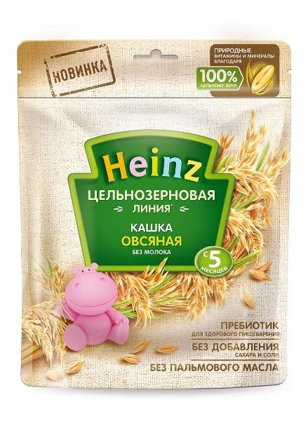 Безмолочная каша цельнозерновая Heinz Овсяная (5+ мес.), 180 г