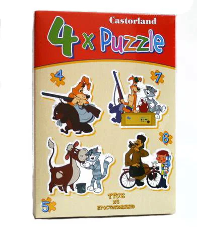 Puzzle Castorland Трое из простоквашино, 4 in 1 (4+5+6+7 piese)