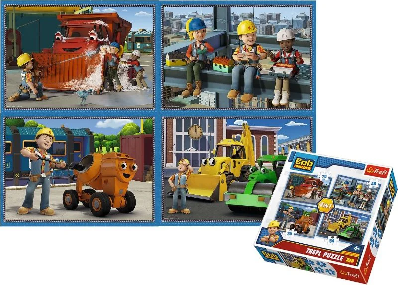 Puzzle Trefl Bob the Builder Busy day, 4 in 1 (35+48+54+70 piese)