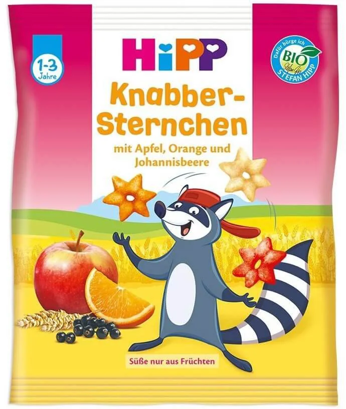 Stelute crocante HiPP Kinder cu fructe (12+ luni), 30 g
