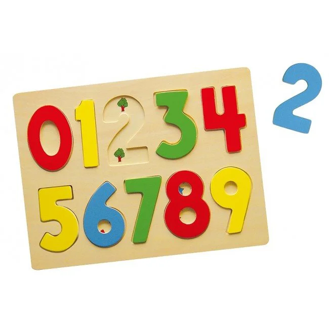 Puzzle din lemn Viga Toys Cifre, 10 piese