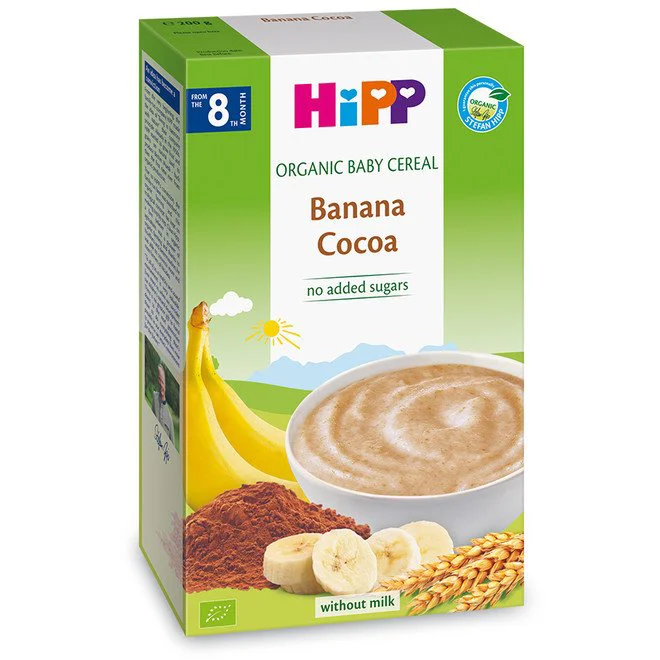 Каша HiPP зерновая с бананом и какао б/м, (8+ мес.), 200 г