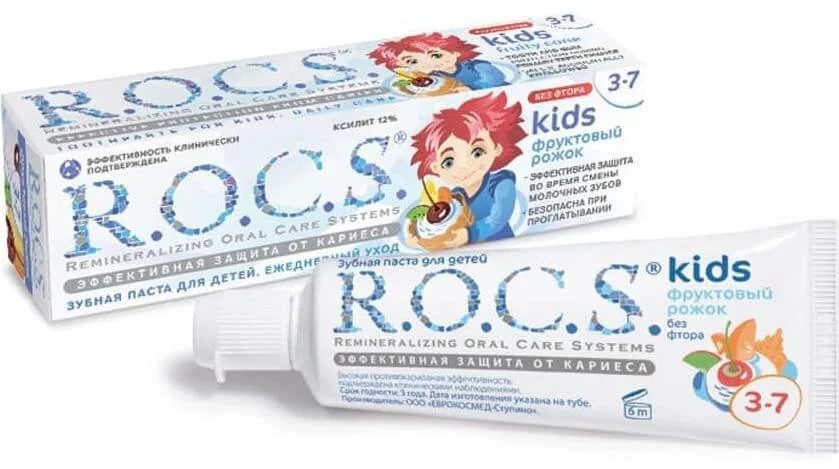 Зубная паста для детей фруктовый рожок ROCS Kids (3-7 лет), 35 мл