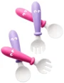 Set lingurite si furculite BabyBjorn Pink/Purple, 4 buc.