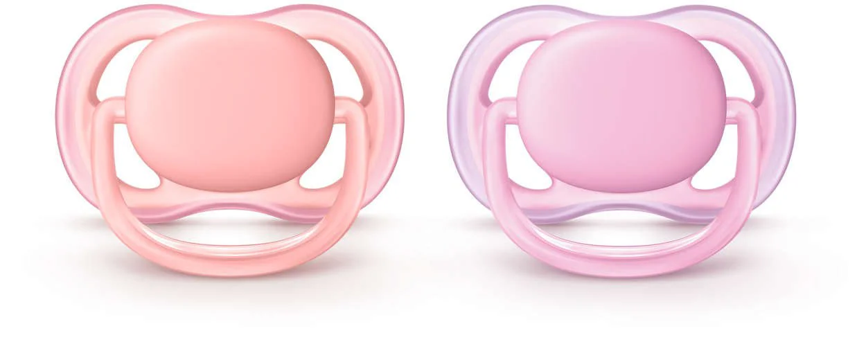 Suzete ortodontice Philips AVENT Ultra AIR Pink (0-6 luni), 2 buc.