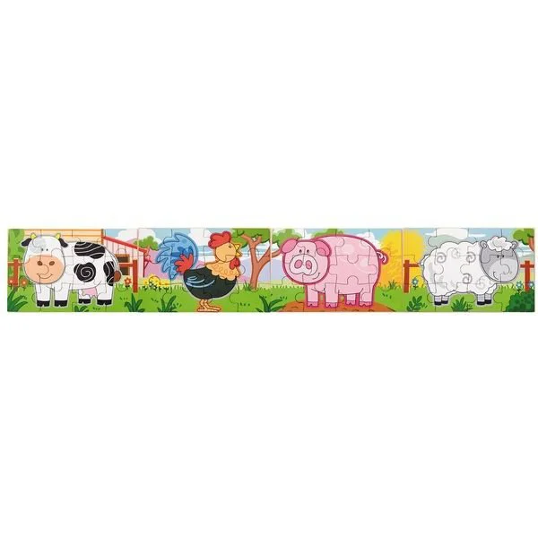 Puzzle 4 in 1 din lemn Viga Toys Animalute, 4x12 piese