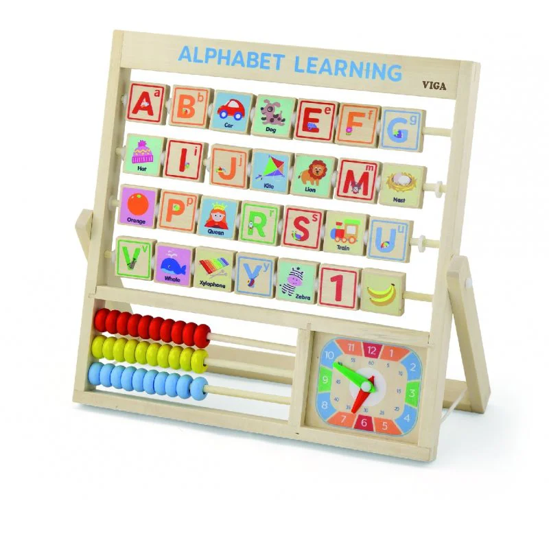 Set de joc educativ din lemn Viga Toys Learning Alphabet & Clock