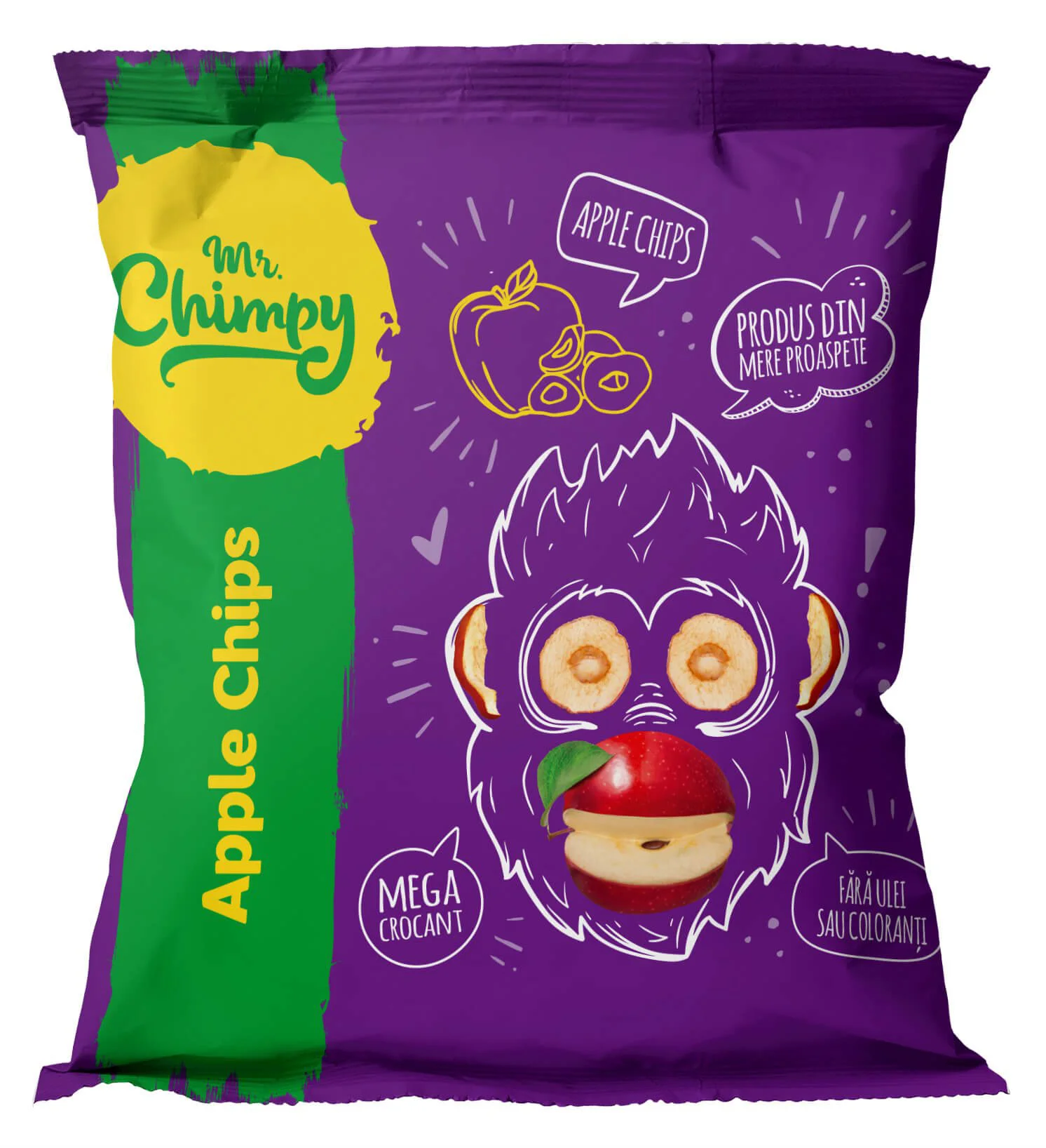Chips-uri de mere naturale Mr. Chimpy (2+ ani), 15 g