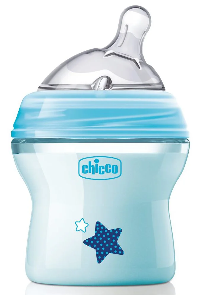 Biberon din plastic Chicco Natural Feeling Blue, 150 ml