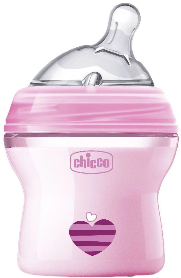Biberon din plastic Chicco Natural Feeling Pink, 150 ml