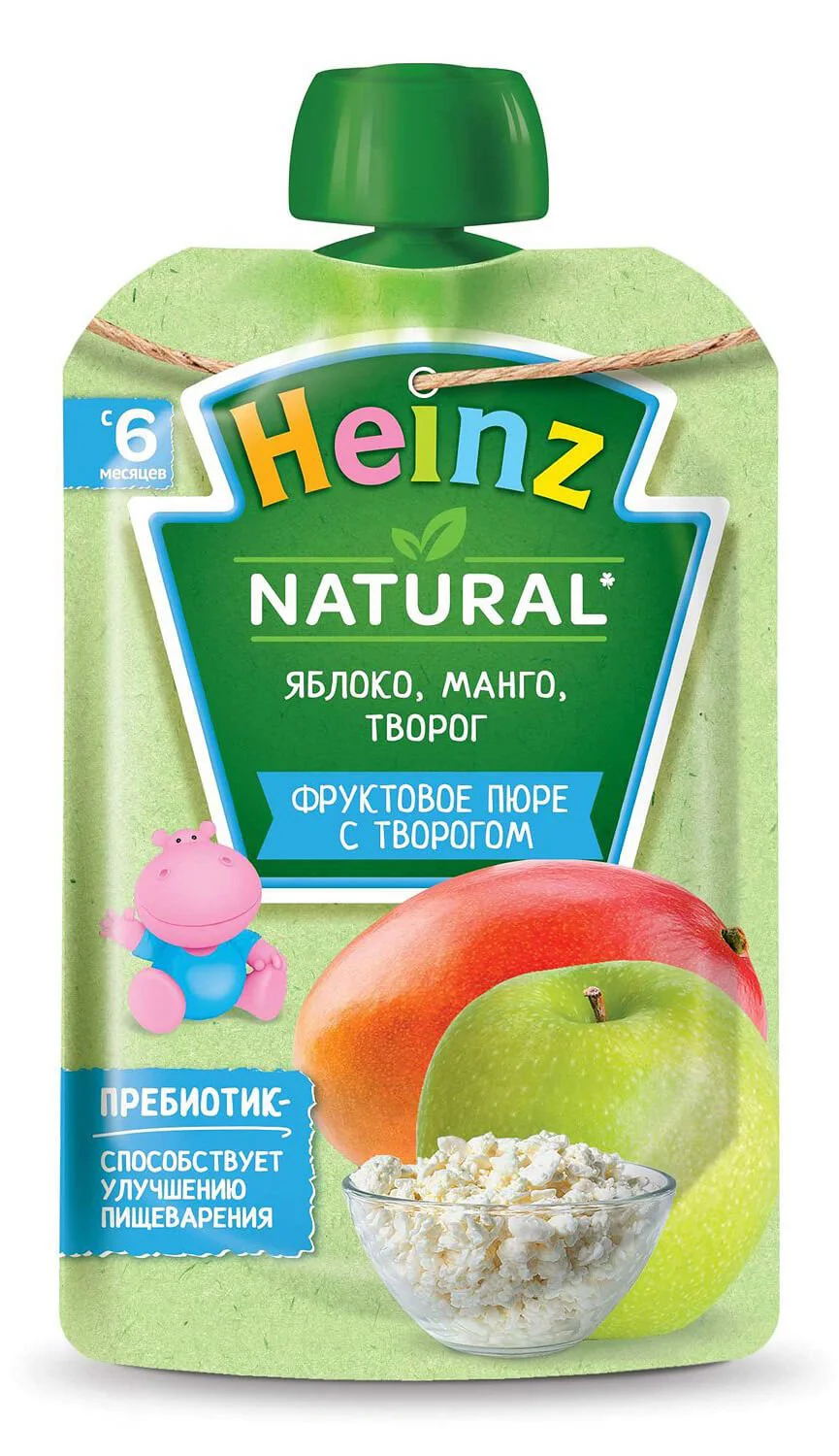 Piure Heinz de mere si mango cu branzica (6+ luni), 90 g
