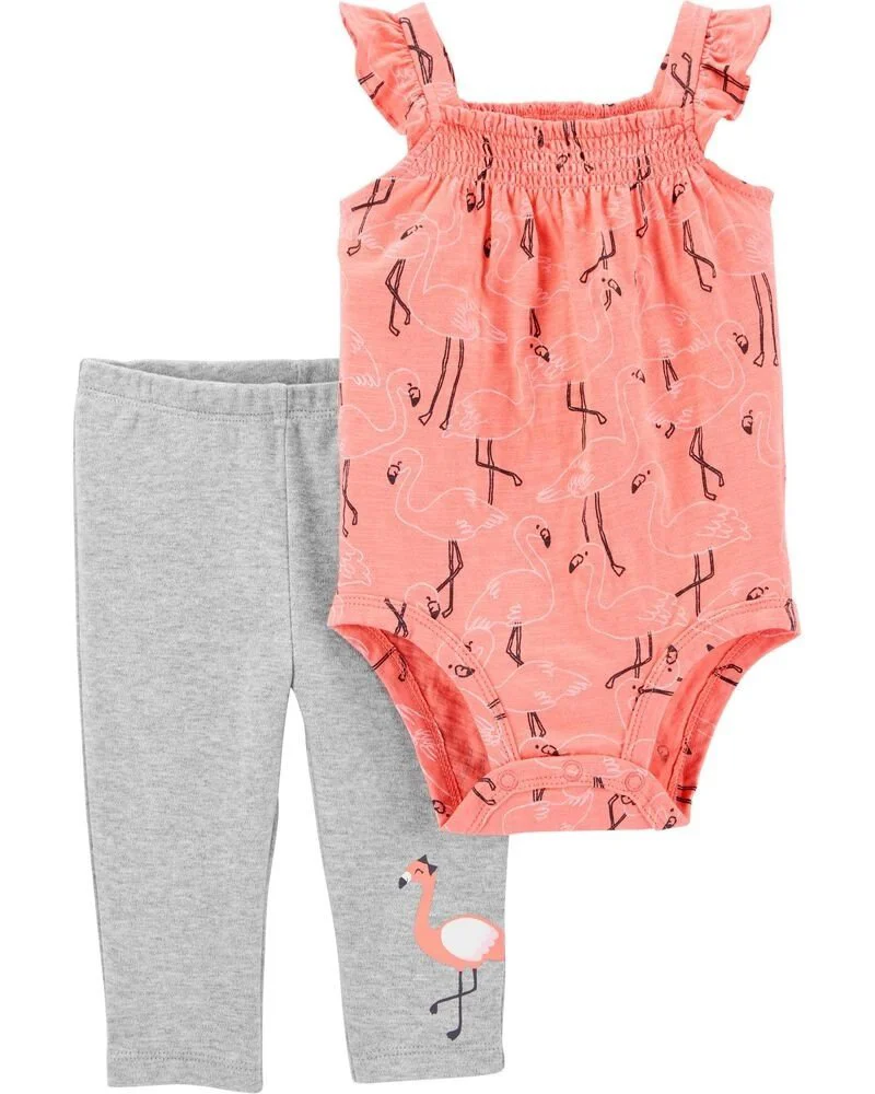 Carter's Комплект 2 в 1 Фламинго - боди и штаны