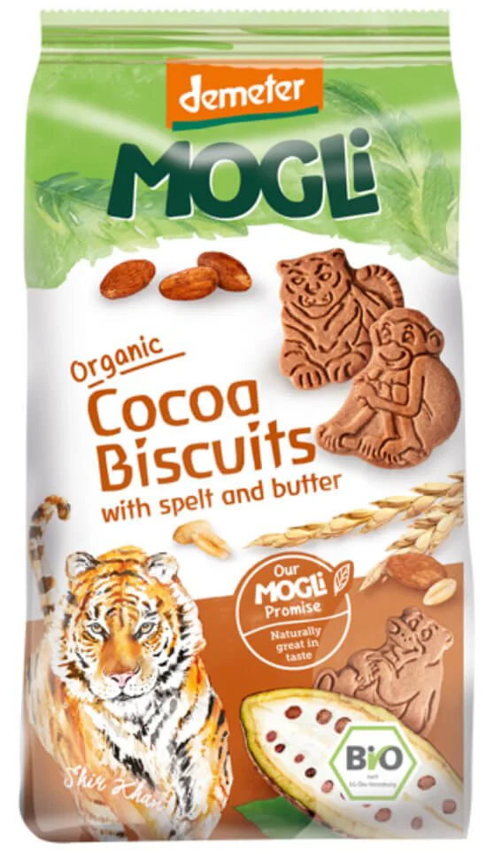 Biscuiti Bio MOGLI cu unt si cacao, 125 g