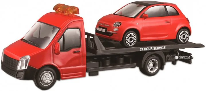 Set de joaca Bburago Transportator cu masina Fiat (1:43)